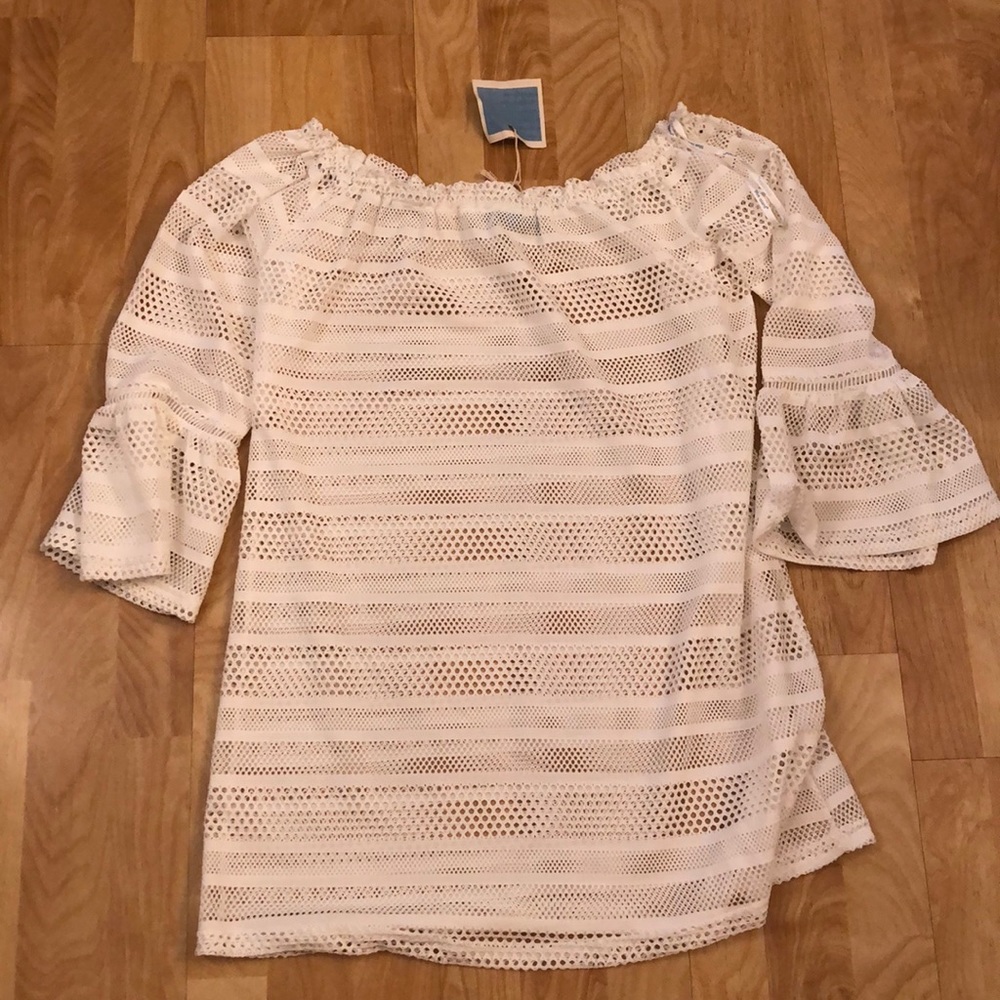 Blue island White swimsuit coverup